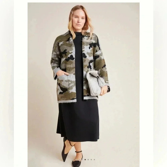 Anthropologie Vera Camo Cardigan in Moss Size Medium - Picture 11 of 16